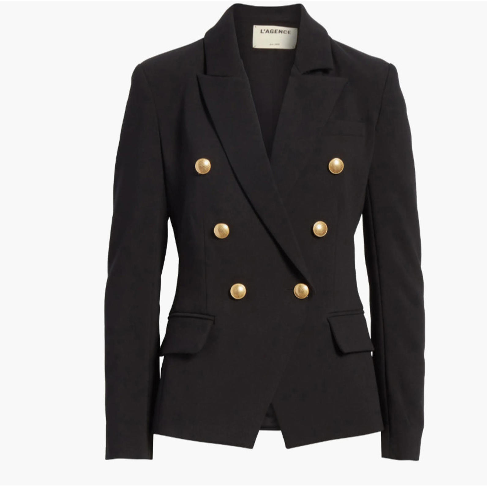 New L'agence Kenzie Double-Breasted Blazer In Black Size 14 #2972